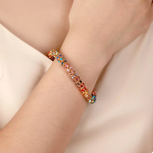 Multi-Colored Crystal Bracelet - Tigbul's Variety Fashion Shop