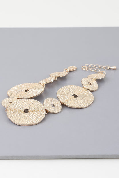 Multi Hammered Disc Bracelet - Tigbul's Variety Fashion Shop