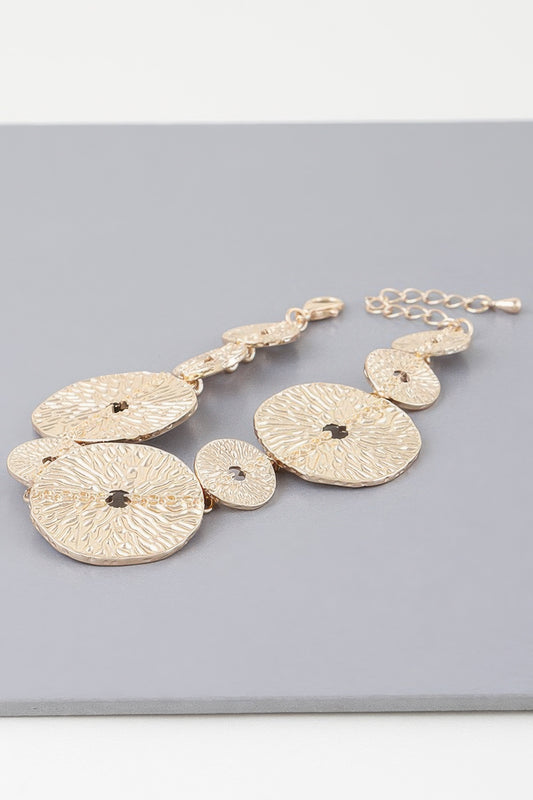 Multi Hammered Disc Bracelet - Tigbul's Variety Fashion Shop