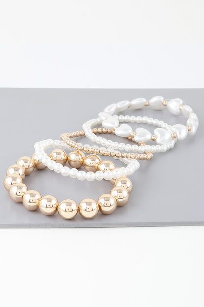 Multi Heart Stone Beaded Bracelet - Tigbul's Variety Fashion Shop