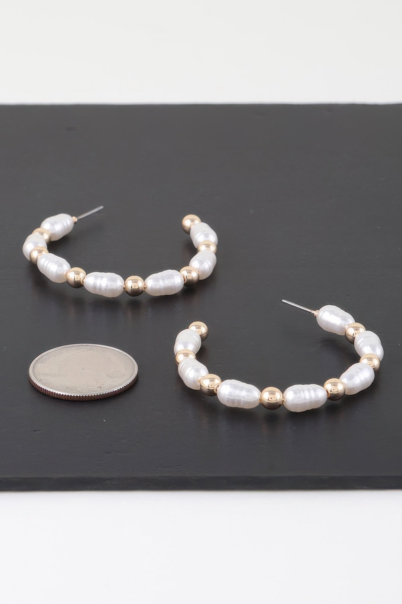 Multi Pearl Beaded Hoop Earrings - Tigbul's Variety Fashion Shop