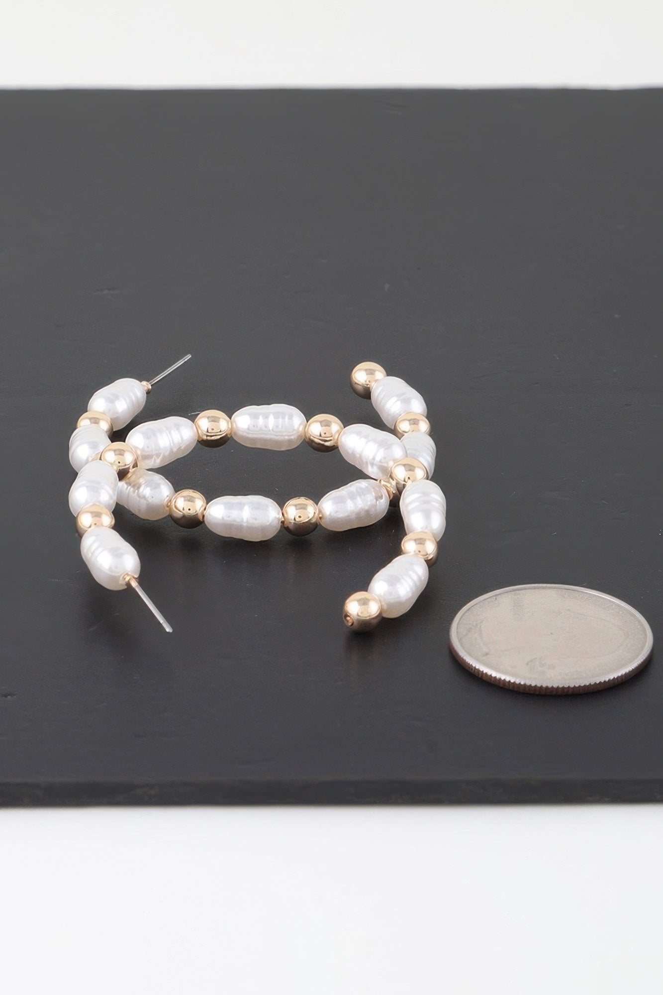 Multi Pearl Beaded Hoop Earrings - Tigbul's Variety Fashion Shop