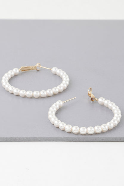 Multi Pearl Hoop Earrings - Tigbul's Variety Fashion Shop
