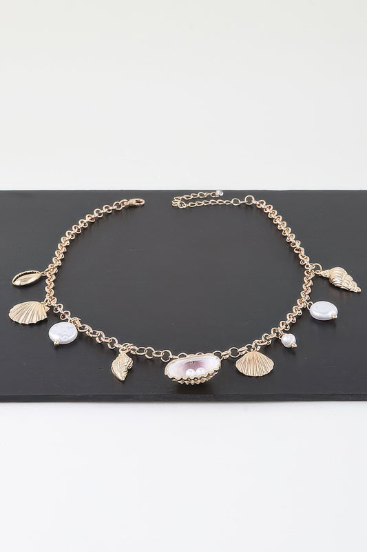 Multi Pearl N Shell Charm Necklace - Tigbul's Variety Fashion Shop