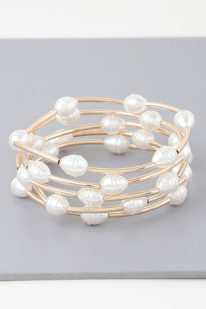 Multi Pearl Shell Tube Bracelet - Tigbul's Variety Fashion Shop