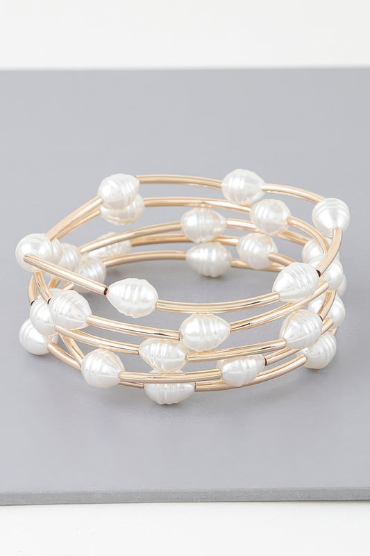 Multi Pearl Shell Tube Bracelet - Tigbul's Variety Fashion Shop