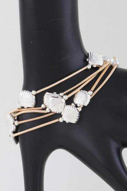 Multi Seashell Coil Bracelet - Tigbul's Variety Fashion Shop