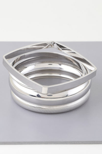 Multi Shiny Silver Layer Bracelet - Tigbul's Variety Fashion Shop