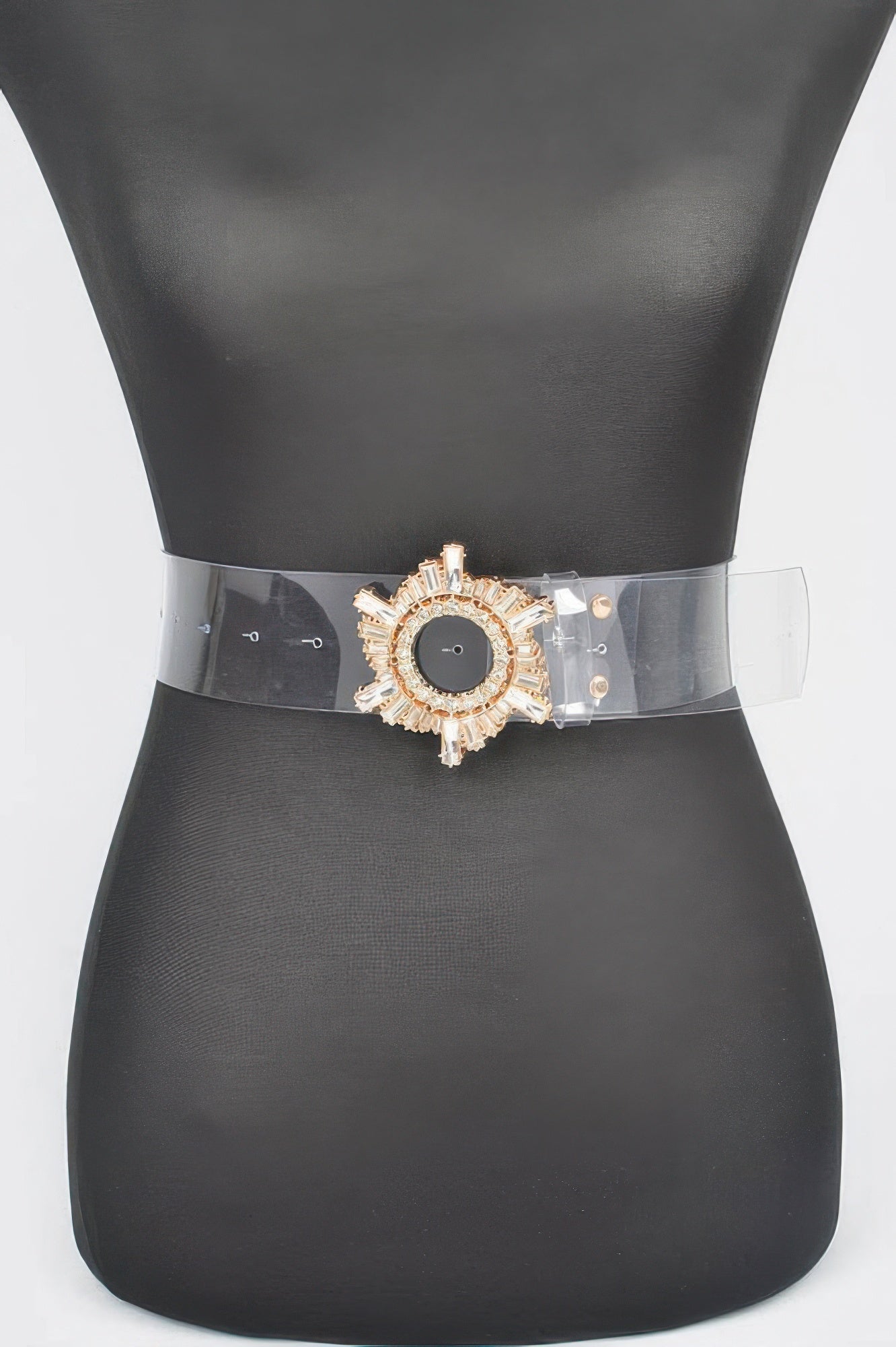 Multi Stone Buckle Clear Belt - Tigbul's Variety Fashion Shop