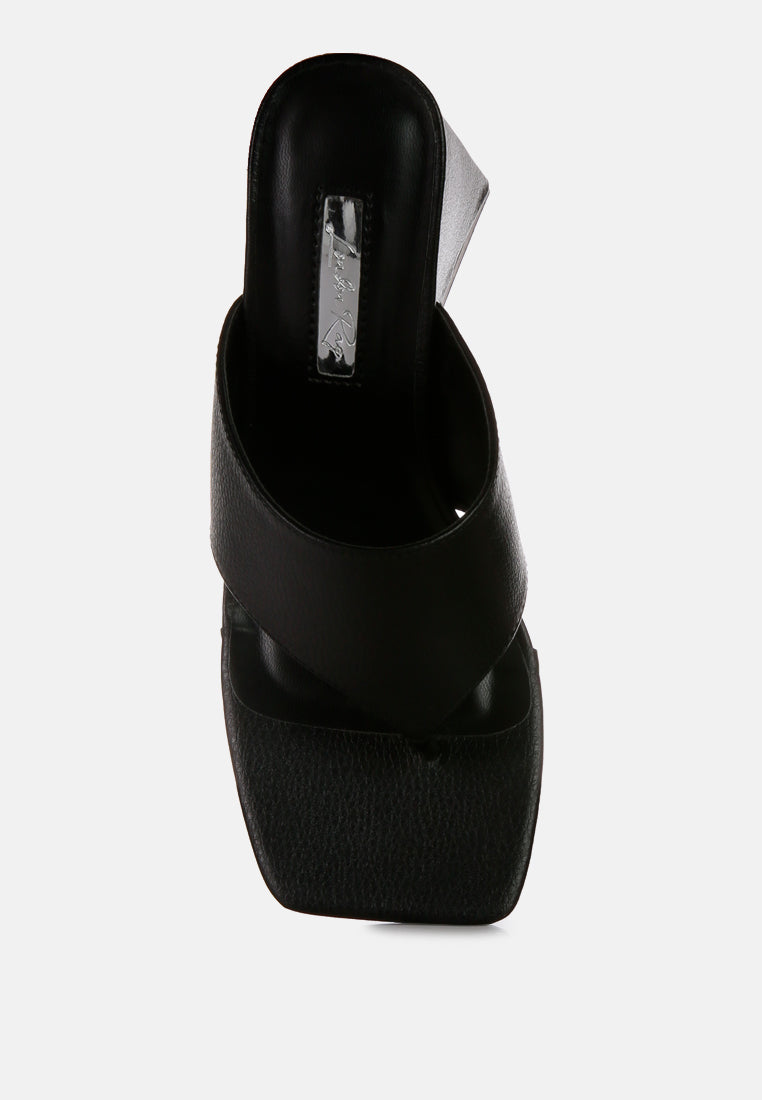 Muse Me Triangular Block Heel Thong Sandals - Tigbul's Variety Fashion Shop