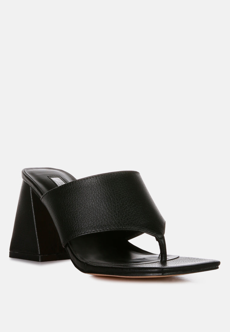 Muse Me Triangular Block Heel Thong Sandals - Tigbul's Variety Fashion Shop