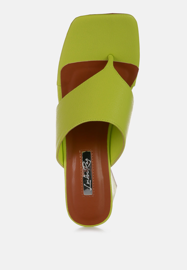 Muse Me Triangular Block Heel Thong Sandals - Tigbul's Variety Fashion Shop