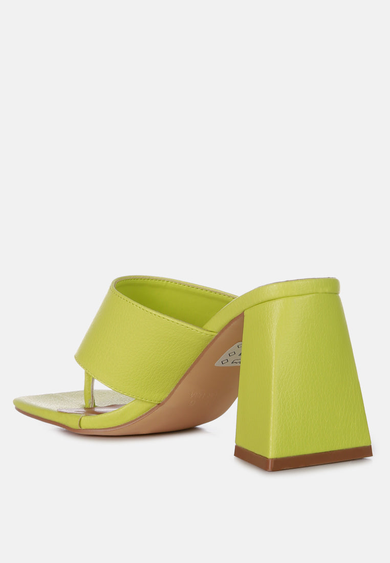 Muse Me Triangular Block Heel Thong Sandals - Tigbul's Variety Fashion Shop
