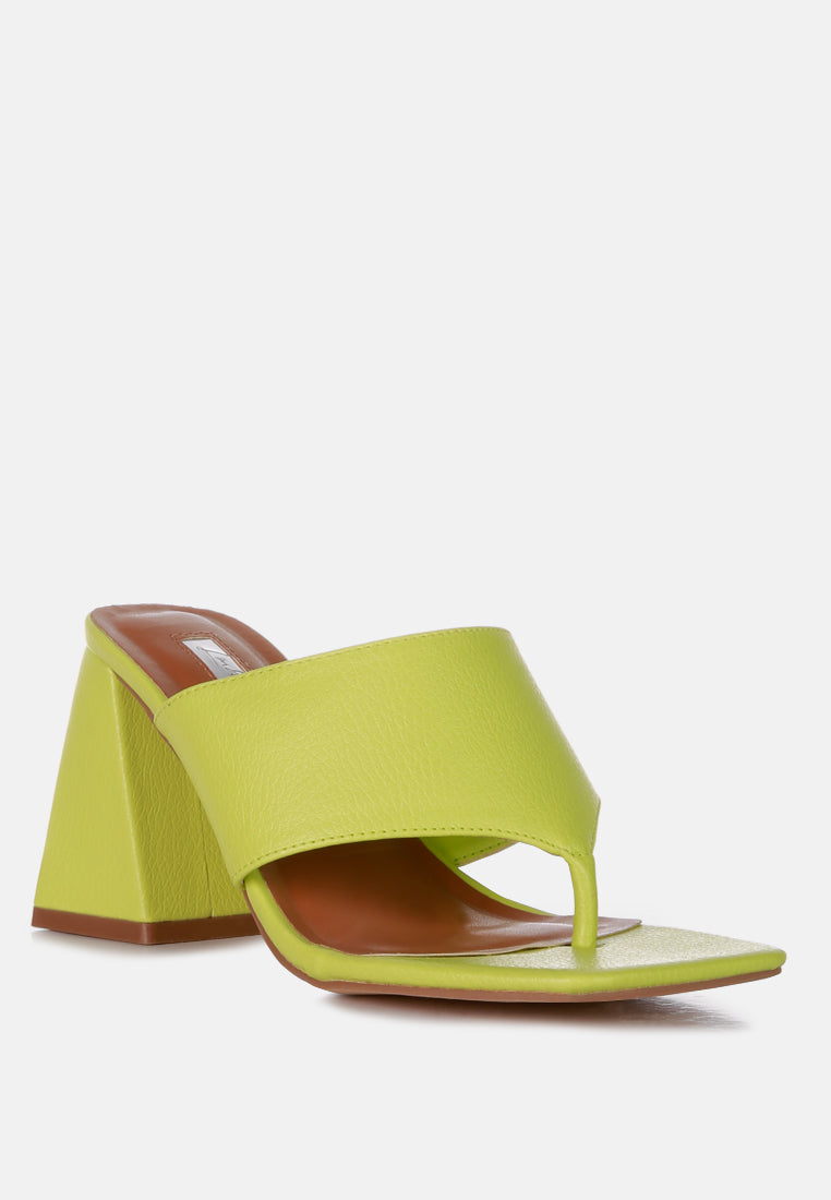 Muse Me Triangular Block Heel Thong Sandals - Tigbul's Variety Fashion Shop