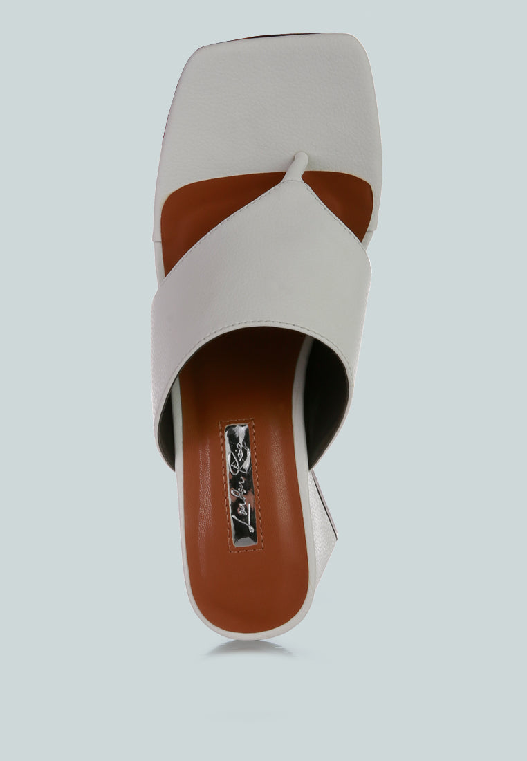 Muse Me Triangular Block Heel Thong Sandals - Tigbul's Variety Fashion Shop
