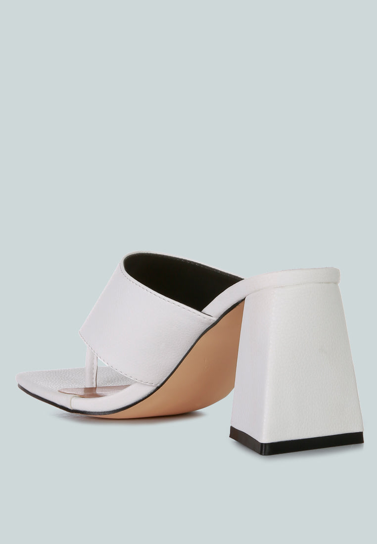 Muse Me Triangular Block Heel Thong Sandals - Tigbul's Variety Fashion Shop