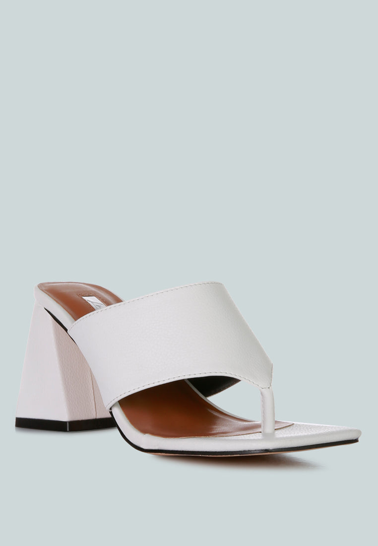 Muse Me Triangular Block Heel Thong Sandals - Tigbul's Variety Fashion Shop