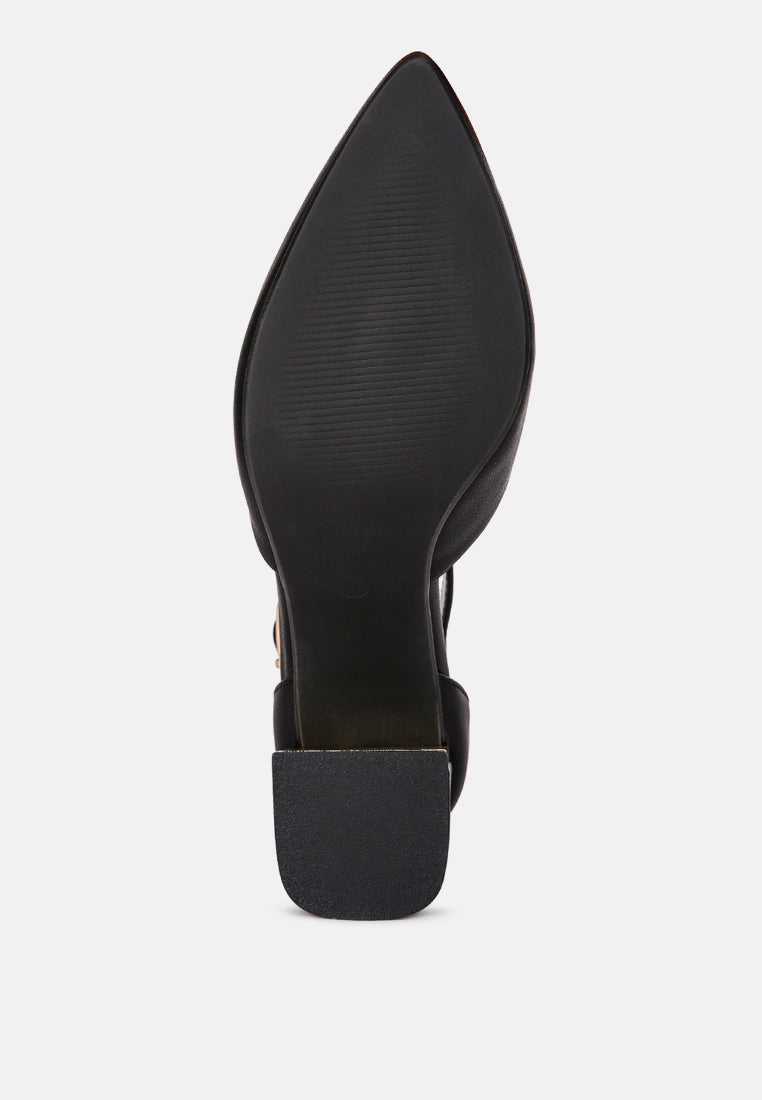 Myla Faux Leather Metallic Sling Heeled Sandals - Tigbul's Variety Fashion Shop