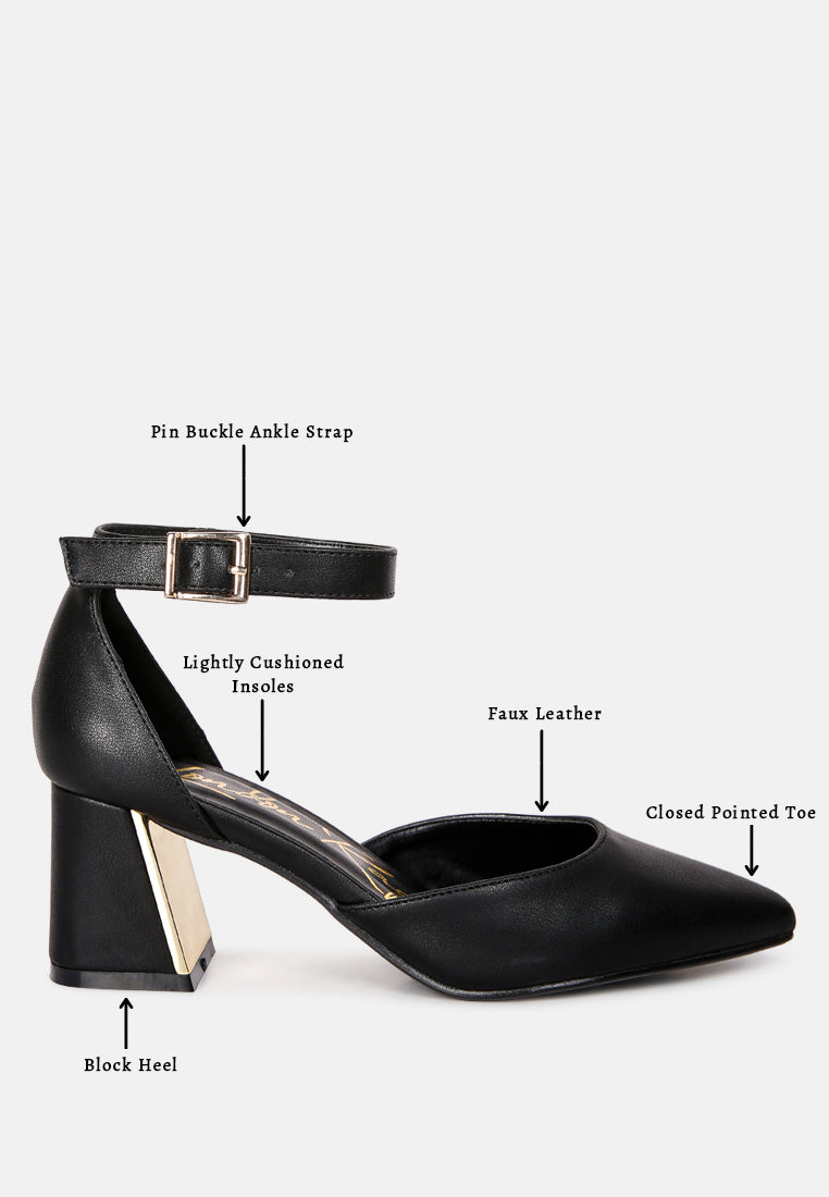 Myla Faux Leather Metallic Sling Heeled Sandals - Tigbul's Variety Fashion Shop