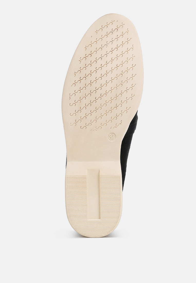 Nautica Genuine Suede Knot Detailed Loafers - Tigbul's Variety Fashion Shop