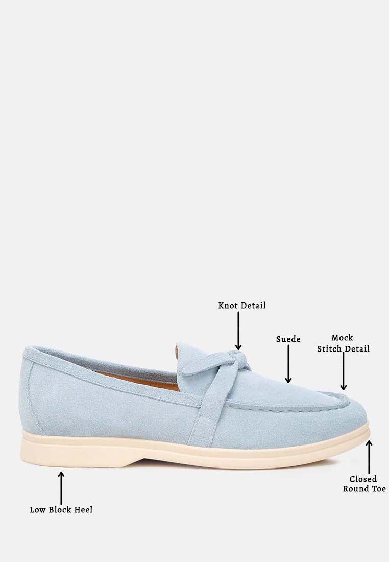 Nautica Genuine Suede Knot Detailed Loafers - Tigbul's Variety Fashion Shop
