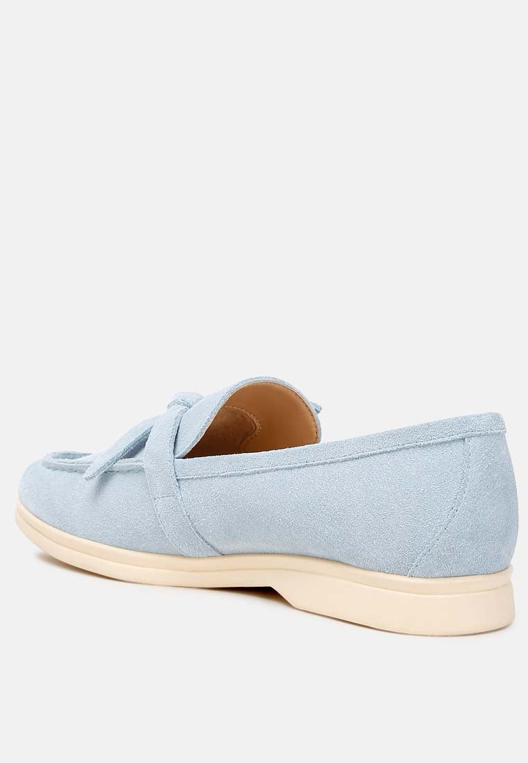 Nautica Genuine Suede Knot Detailed Loafers - Tigbul's Variety Fashion Shop