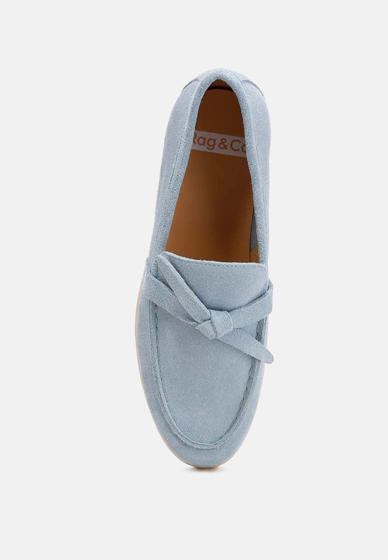 Nautica Genuine Suede Knot Detailed Loafers - Tigbul's Variety Fashion Shop
