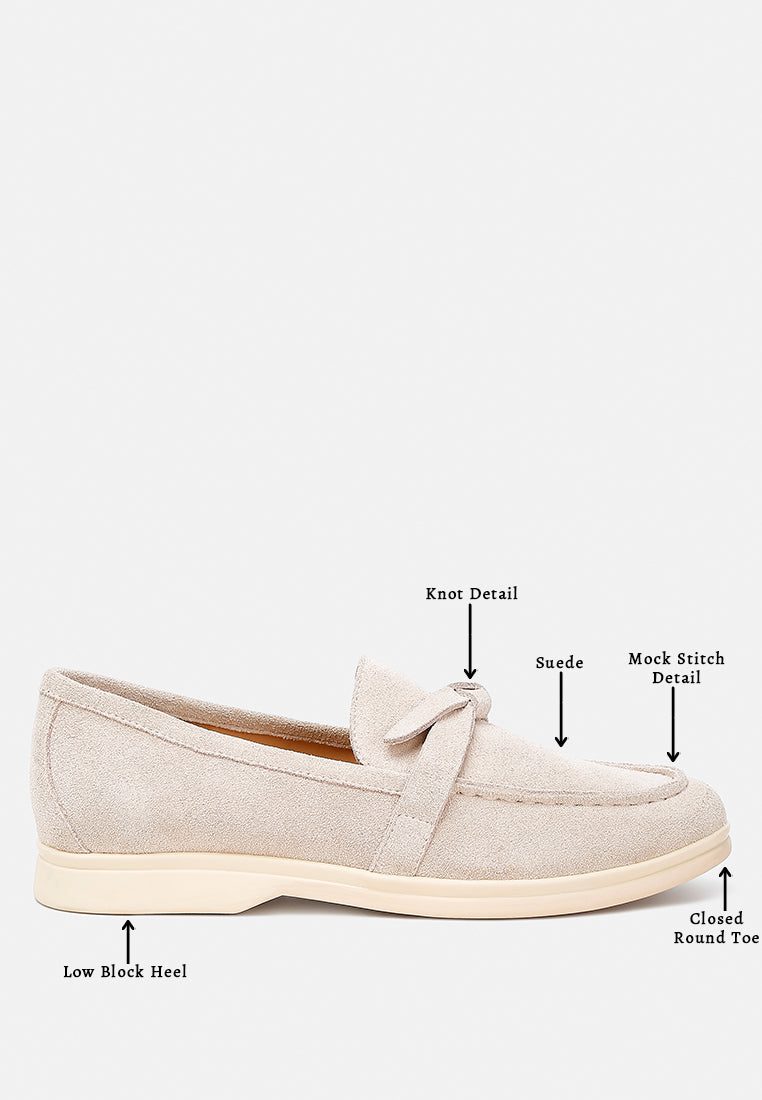 Nautica Genuine Suede Knot Detailed Loafers - Tigbul's Variety Fashion Shop