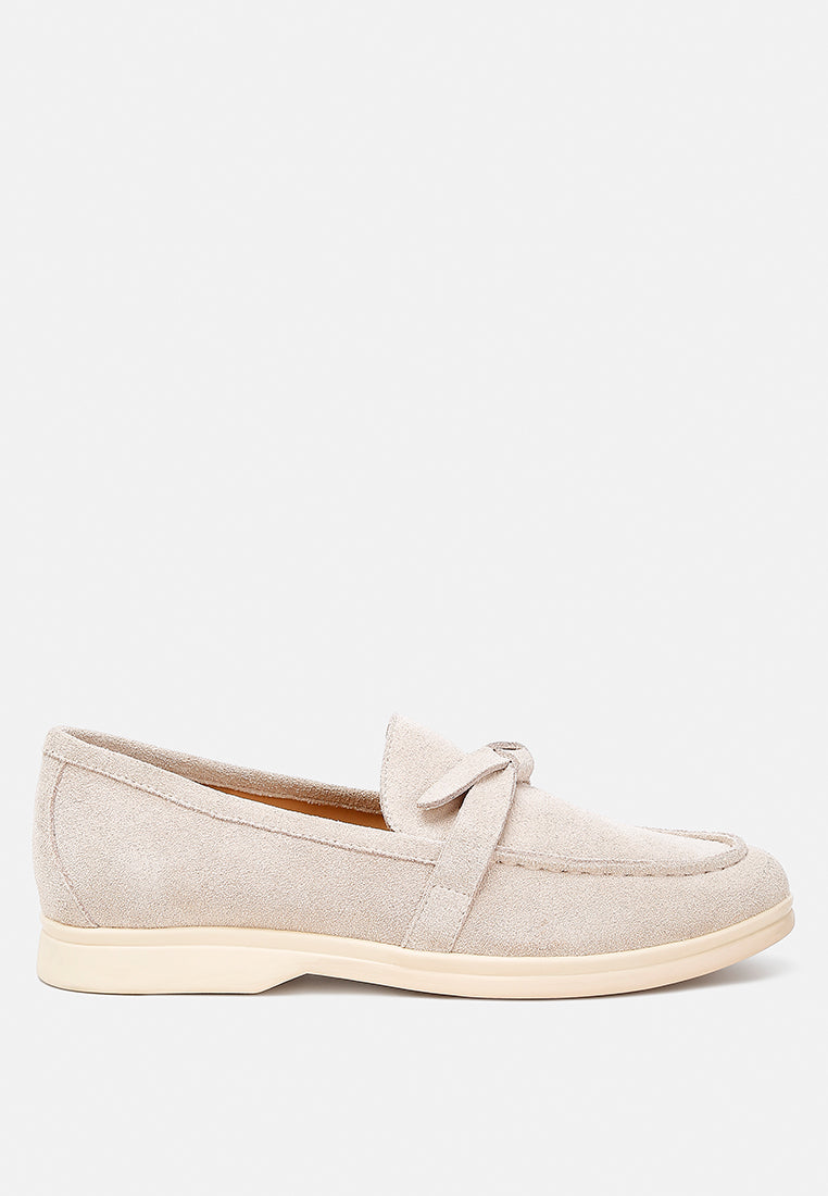 Nautica Genuine Suede Knot Detailed Loafers - Tigbul's Variety Fashion Shop