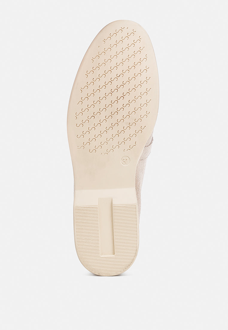 Nautica Genuine Suede Knot Detailed Loafers - Tigbul's Variety Fashion Shop