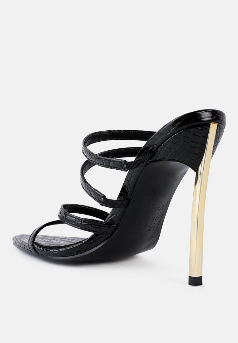 New Affair Croc Strappy High Heel Sandals - Tigbul's Variety Fashion Shop