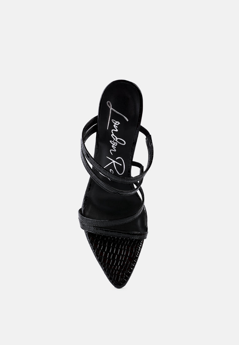 New Affair Croc Strappy High Heel Sandals - Tigbul's Variety Fashion Shop