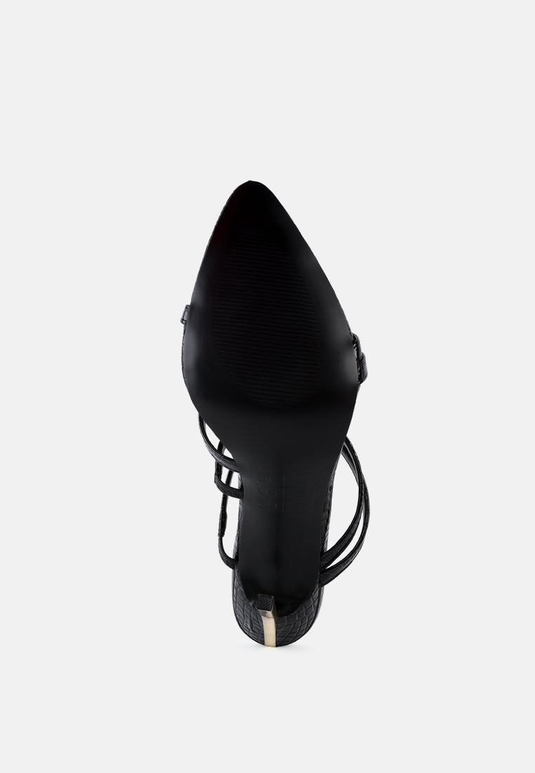 New Affair Croc Strappy High Heel Sandals - Tigbul's Variety Fashion Shop