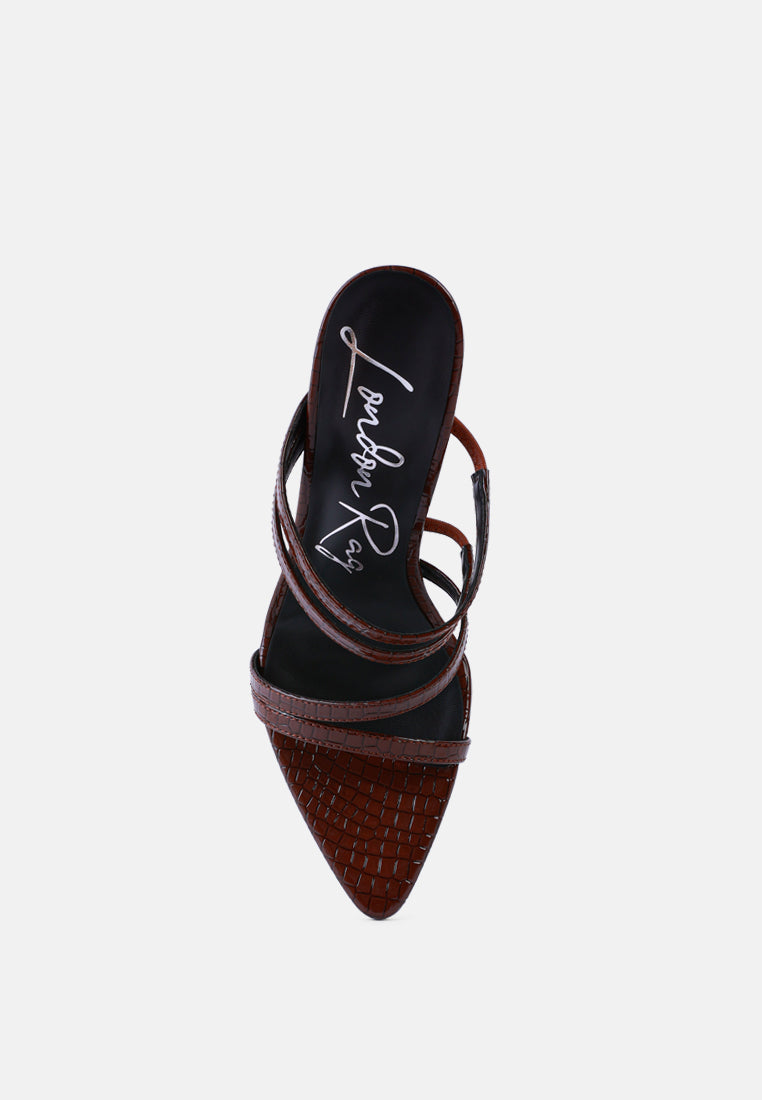 New Affair Croc Strappy High Heel Sandals - Tigbul's Variety Fashion Shop