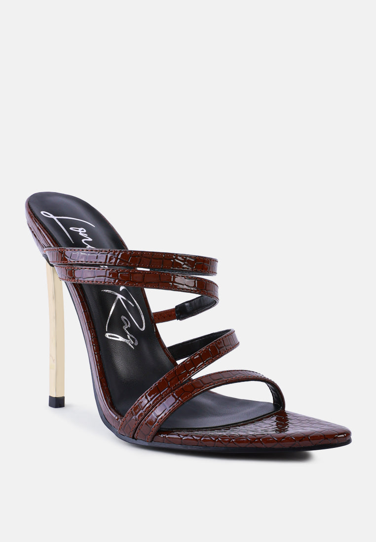 New Affair Croc Strappy High Heel Sandals - Tigbul's Variety Fashion Shop