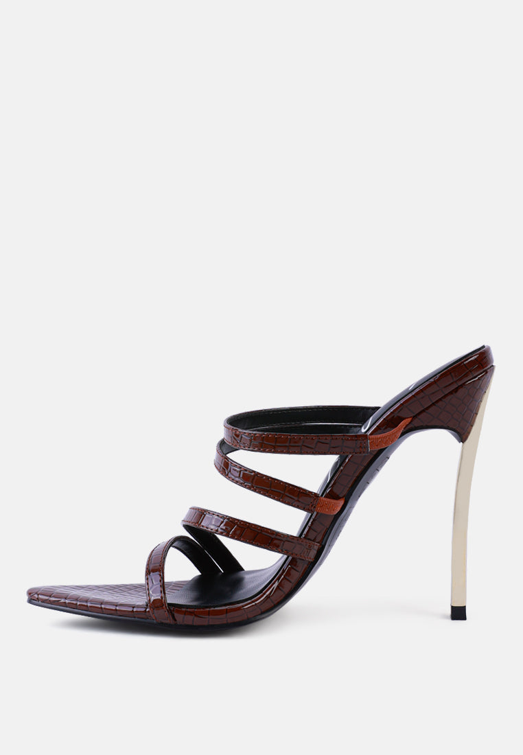 New Affair Croc Strappy High Heel Sandals - Tigbul's Variety Fashion Shop