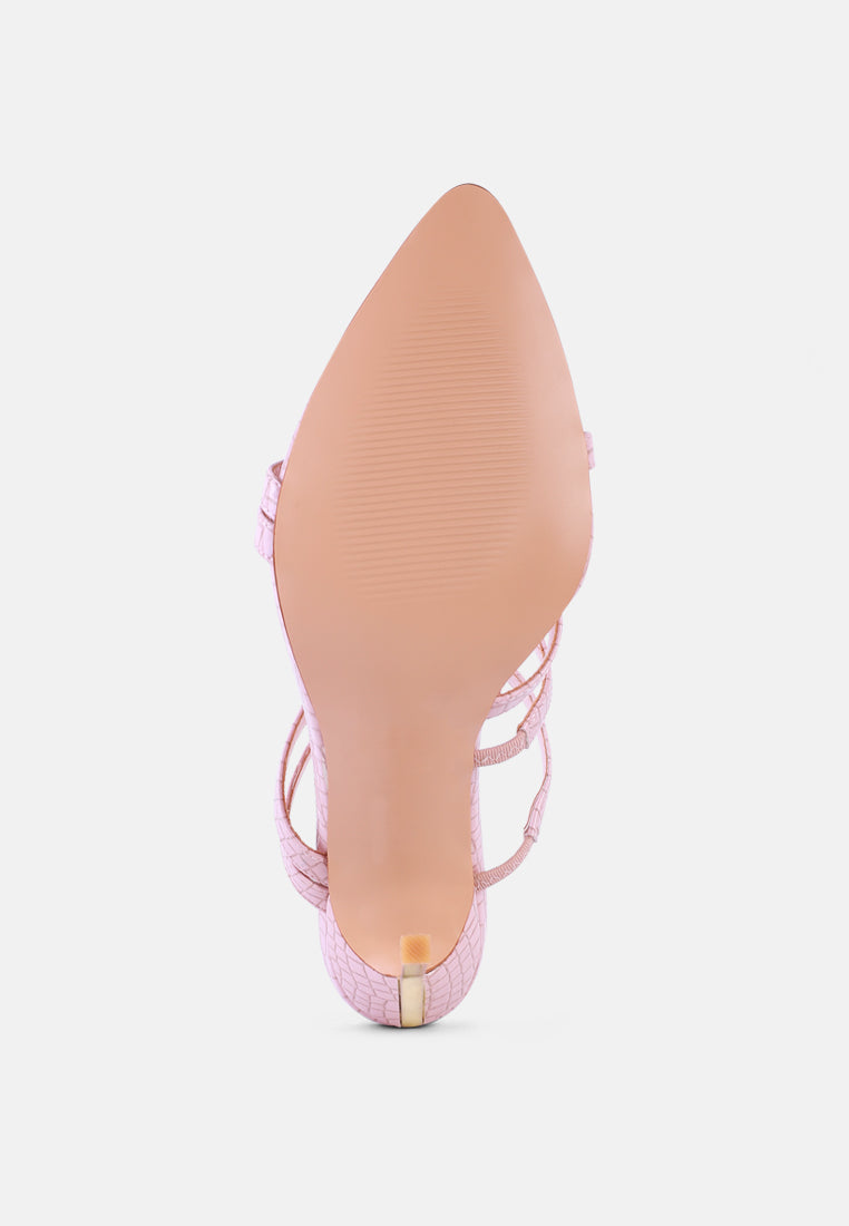 New Affair Croc Strappy High Heel Sandals - Tigbul's Variety Fashion Shop