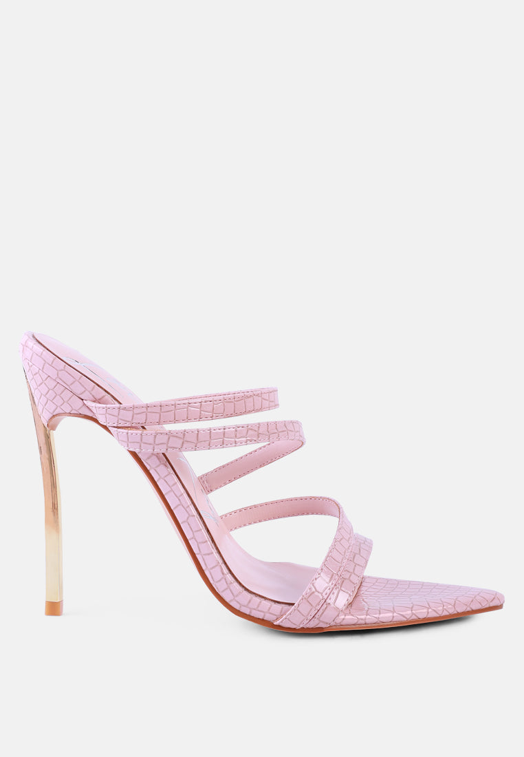 New Affair Croc Strappy High Heel Sandals - Tigbul's Variety Fashion Shop