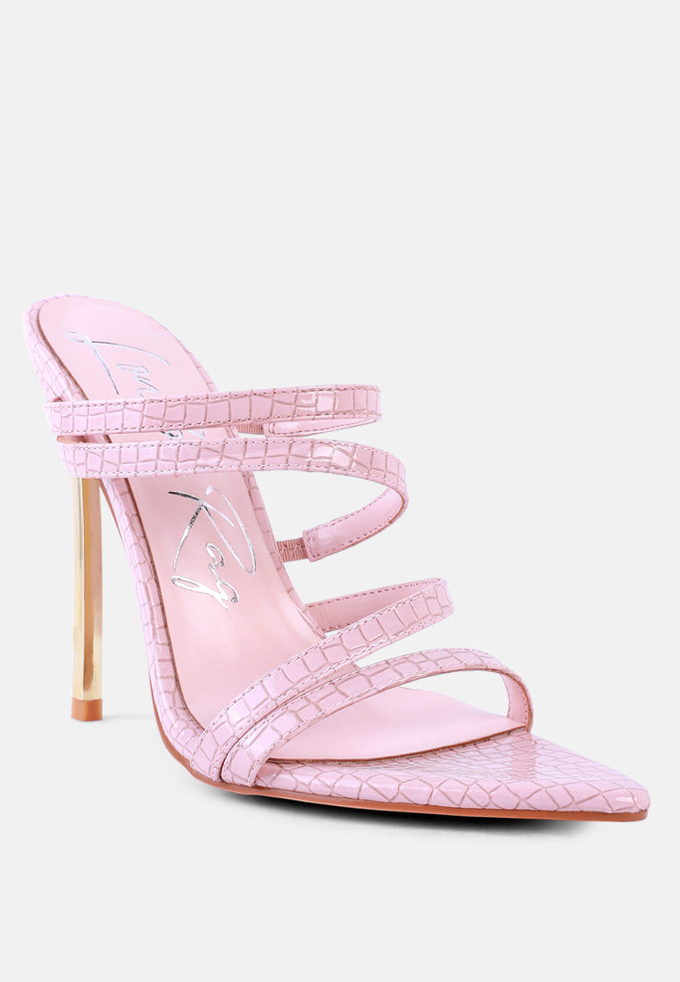 New Affair Croc Strappy High Heel Sandals - Tigbul's Variety Fashion Shop