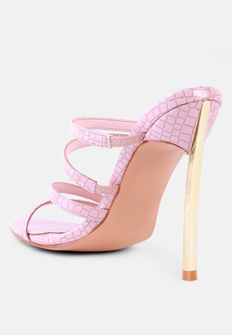 New Affair Croc Strappy High Heel Sandals - Tigbul's Variety Fashion Shop