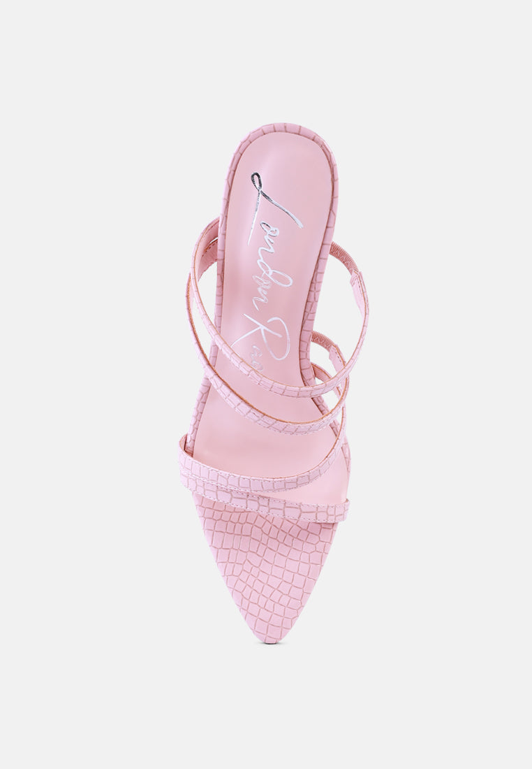 New Affair Croc Strappy High Heel Sandals - Tigbul's Variety Fashion Shop