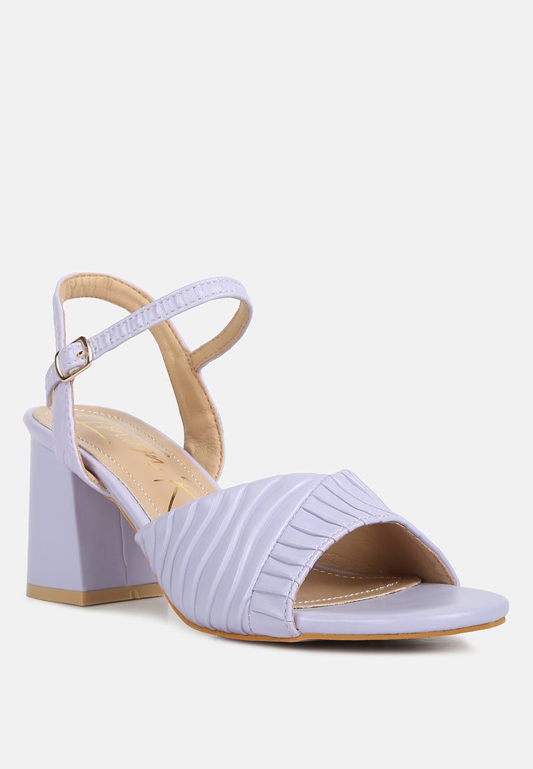 Nicholas Pleated Strap Block Heel Sandals - Tigbul's Variety Fashion Shop
