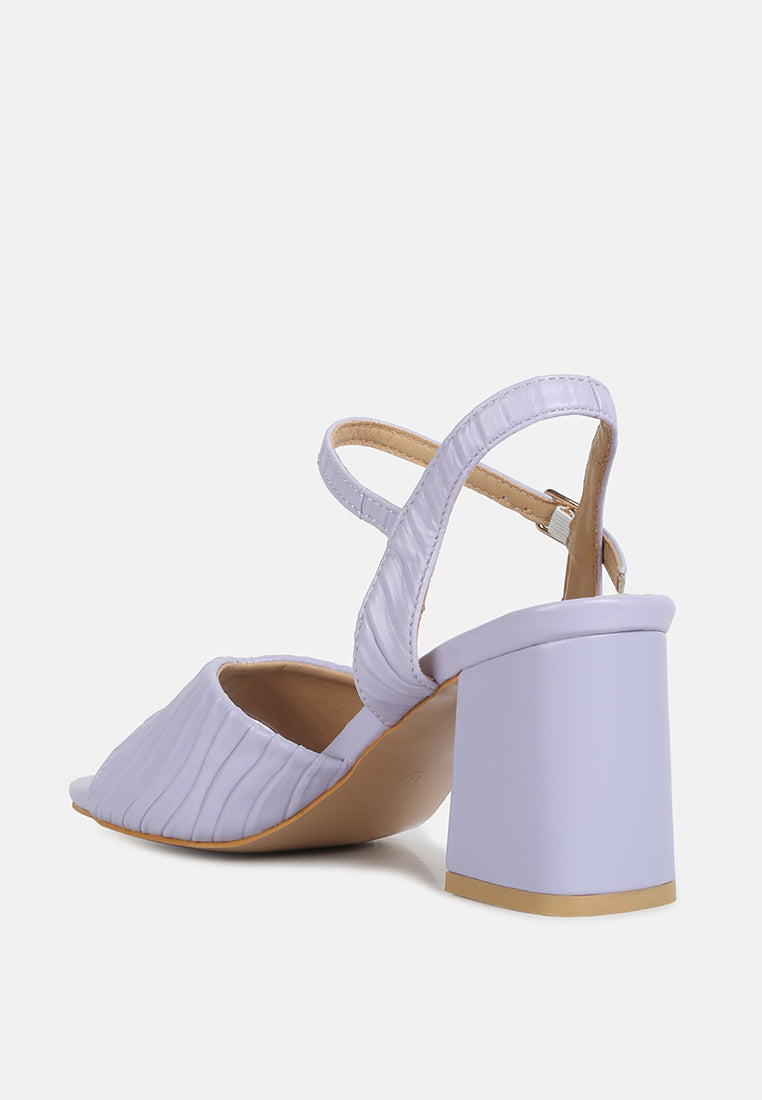 Nicholas Pleated Strap Block Heel Sandals - Tigbul's Variety Fashion Shop