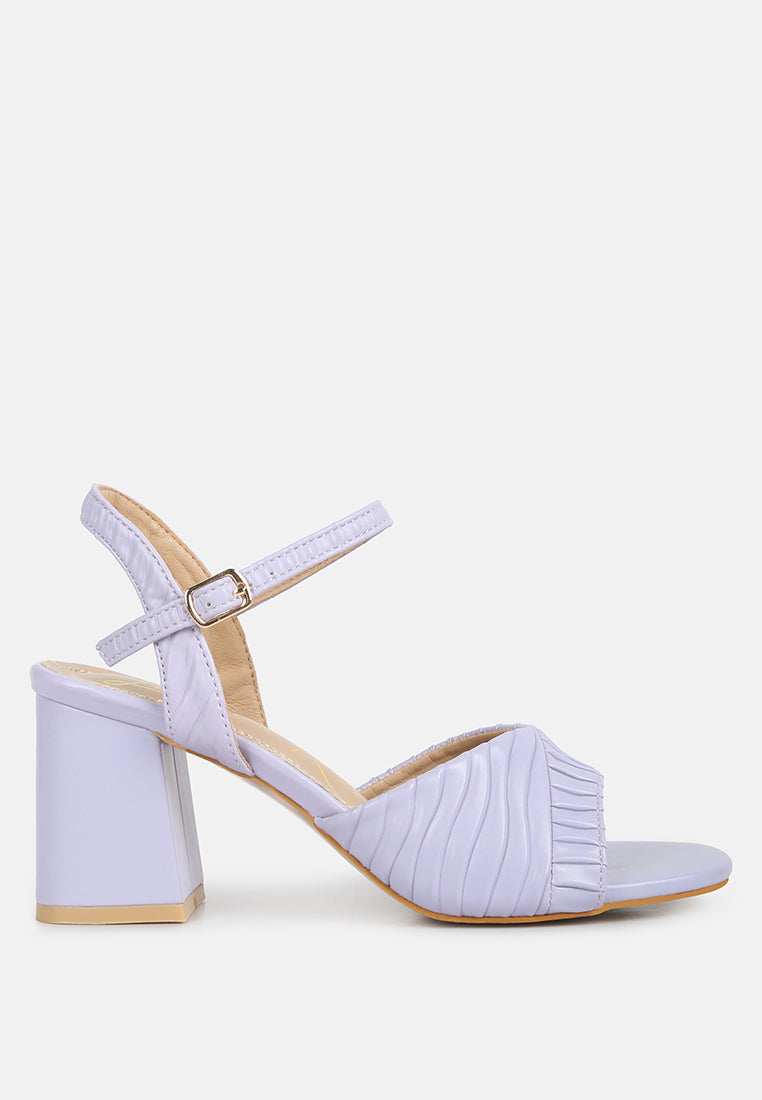Nicholas Pleated Strap Block Heel Sandals - Tigbul's Variety Fashion Shop