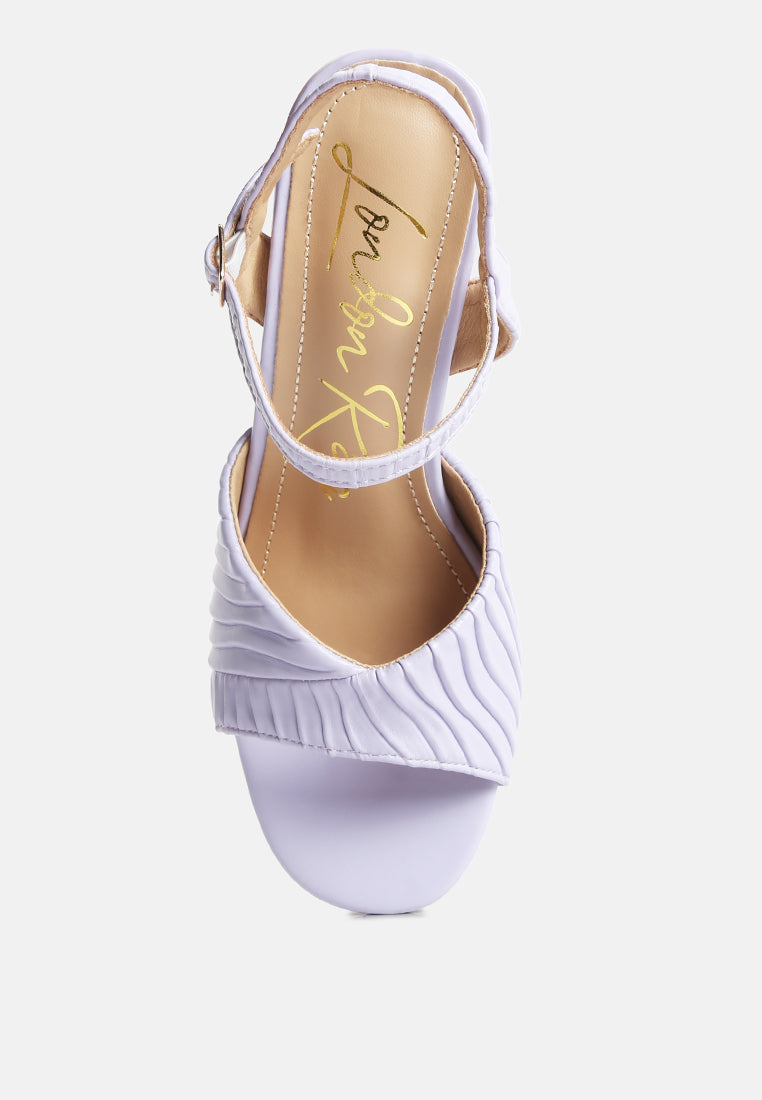 Nicholas Pleated Strap Block Heel Sandals - Tigbul's Variety Fashion Shop
