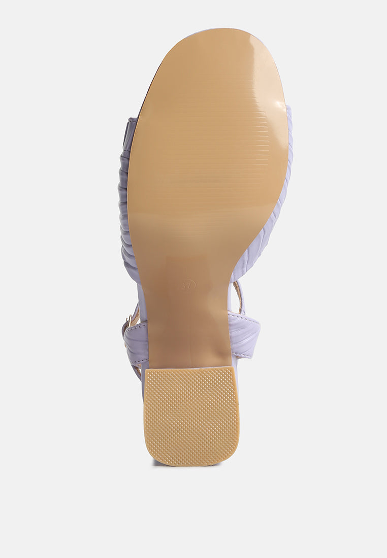 Nicholas Pleated Strap Block Heel Sandals - Tigbul's Variety Fashion Shop