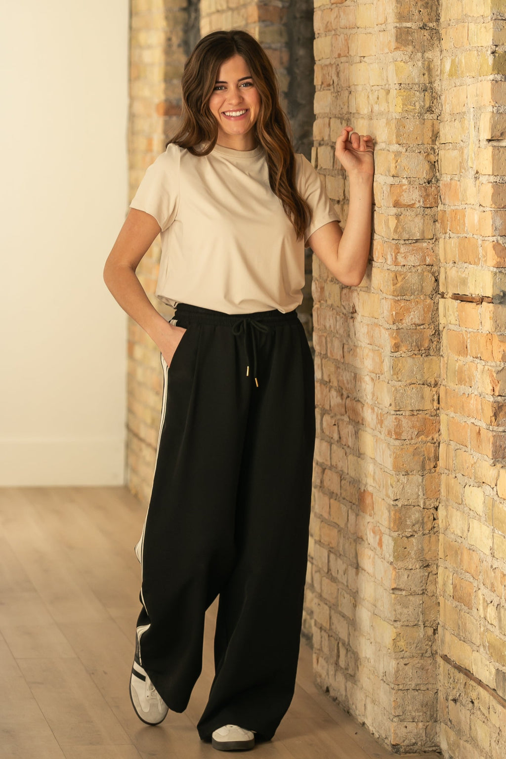 Nina Wide Leg Track Pants - Tigbul's Variety Fashion Shop