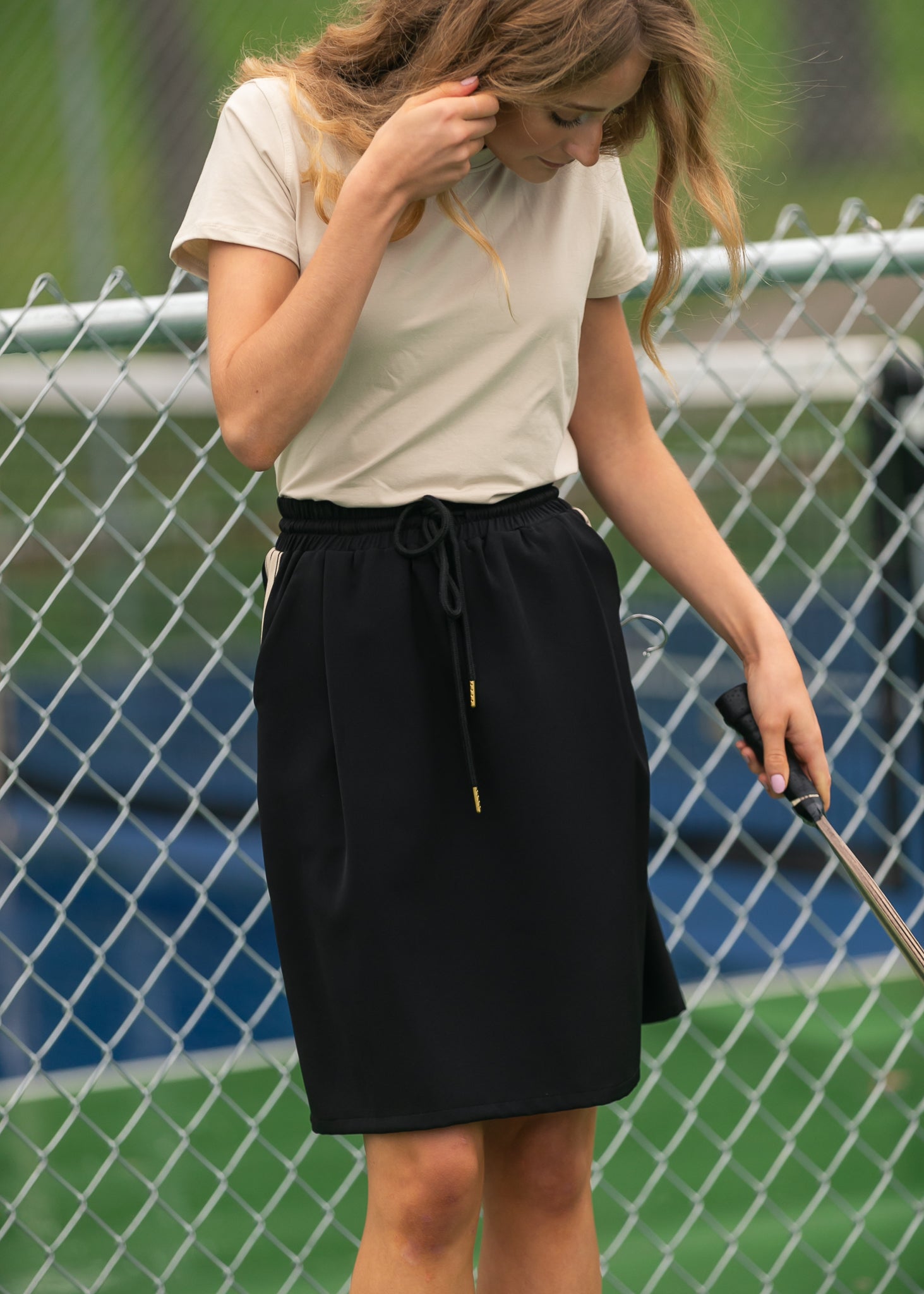 Nina Mid-Rise Track Skirt