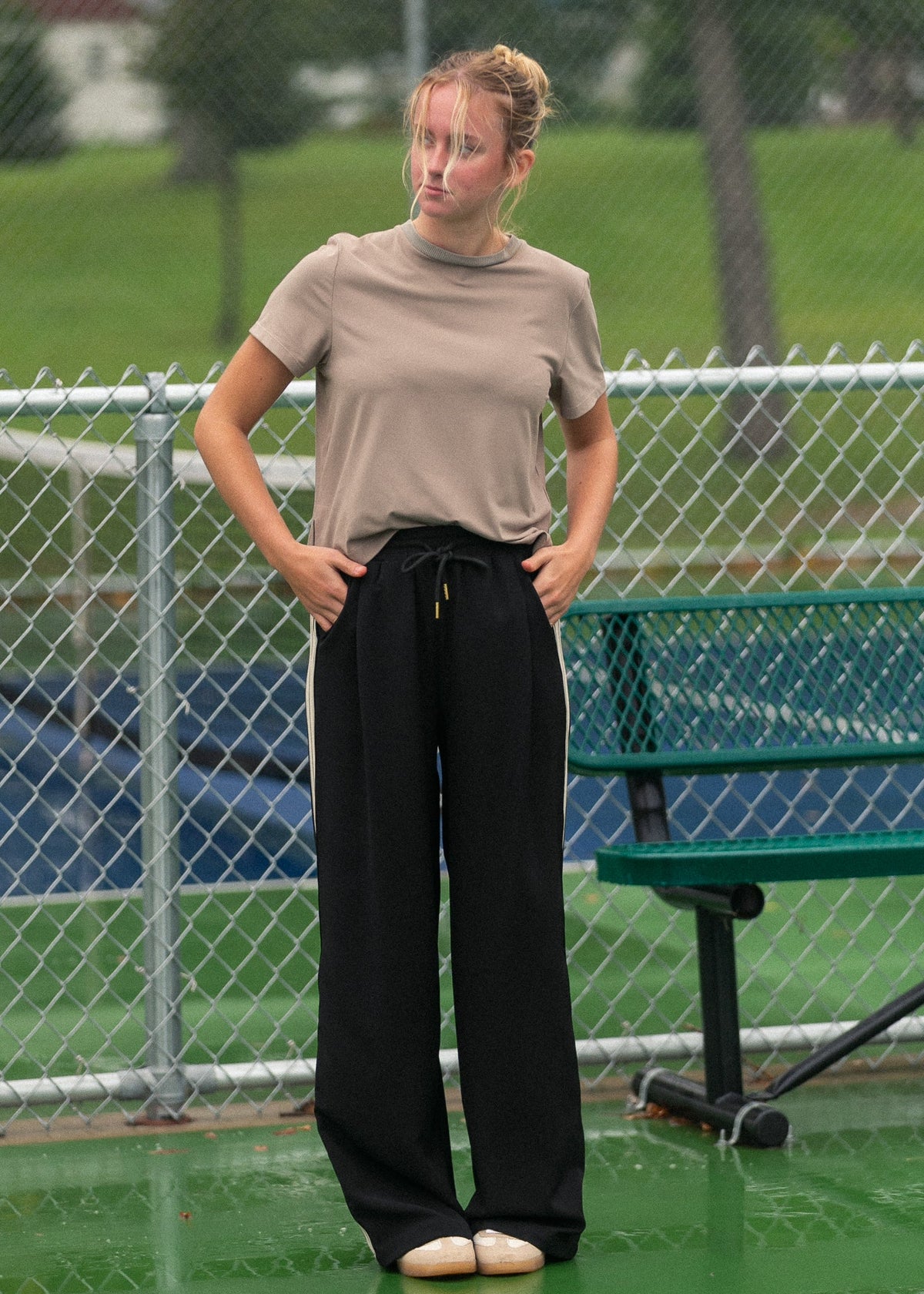 Nina Wide Leg Track Pants - Tigbul's Variety Fashion Shop