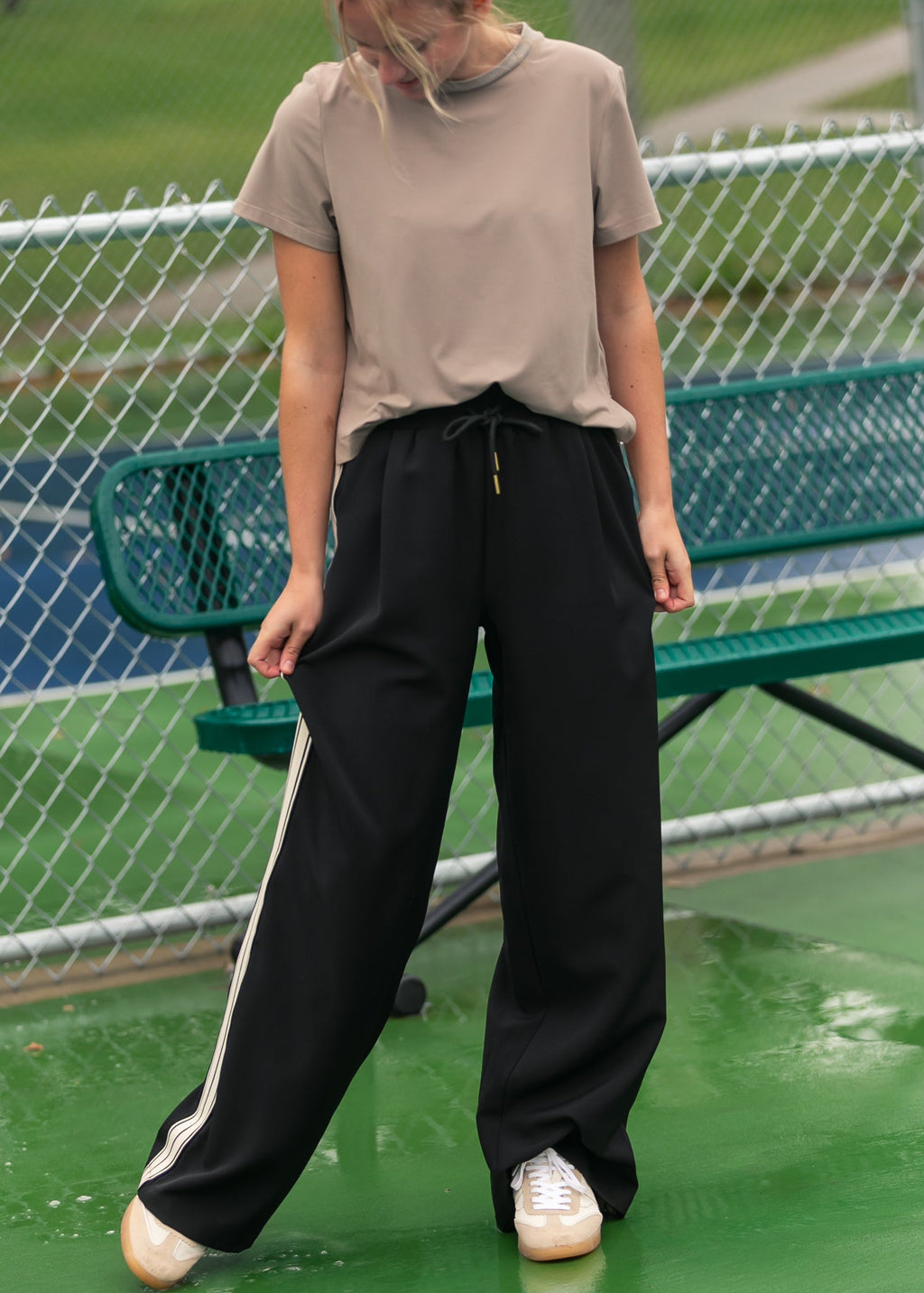 Nina Wide Leg Track Pants - Tigbul's Variety Fashion Shop